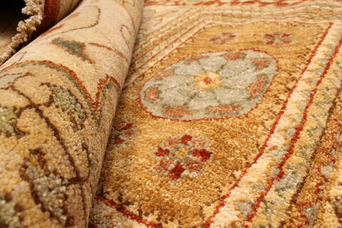 Pishavar Orange Hand Knotted 119 X 157  Area Rug 250-28512 Image 7