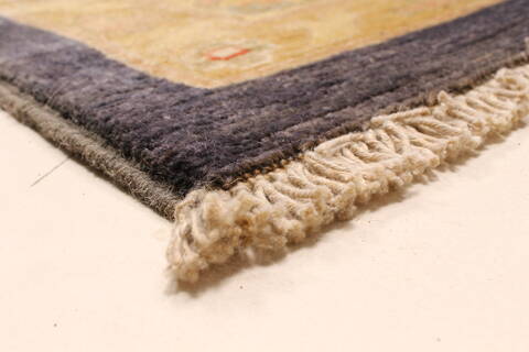 Pishavar Beige Hand Knotted 123 X 147  Area Rug 250-28527 Image 14