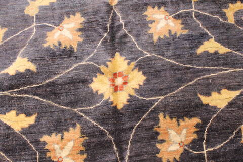 Pishavar Beige Hand Knotted 123 X 147  Area Rug 250-28527 Image 2