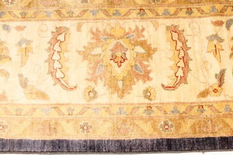 Pishavar Beige Hand Knotted 123 X 147  Area Rug 250-28527 Image 3