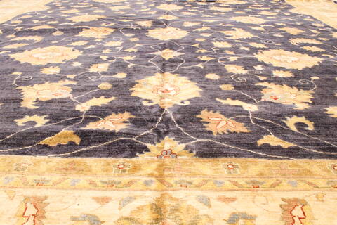 Pishavar Beige Hand Knotted 123 X 147  Area Rug 250-28527 Image 4