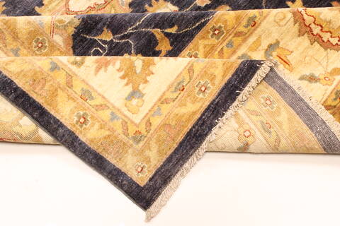 Pishavar Beige Hand Knotted 123 X 147  Area Rug 250-28527 Image 6