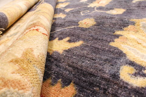 Pishavar Beige Hand Knotted 123 X 147  Area Rug 250-28527 Image 7