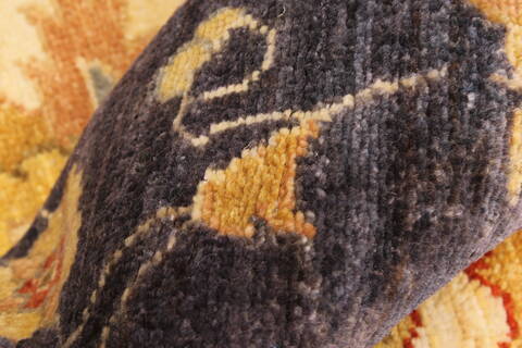 Pishavar Beige Hand Knotted 123 X 147  Area Rug 250-28527 Image 9