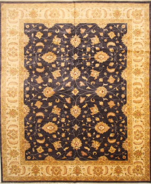 Pishavar Beige Hand Knotted 123 X 147  Area Rug 250-28527 Image 0