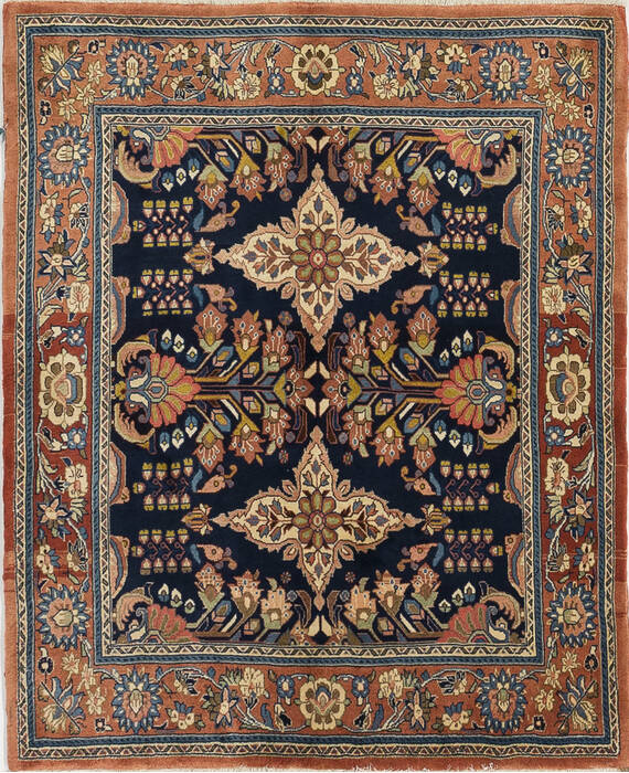 Sarab Blue Hand Knotted 44 X 54  Area Rug 500-28542 Image 0