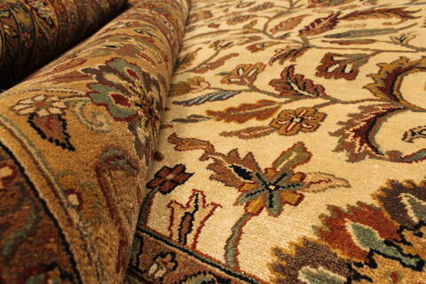 Kashan Beige Hand Knotted 1111 X 152  Area Rug 250-28545 Image 7