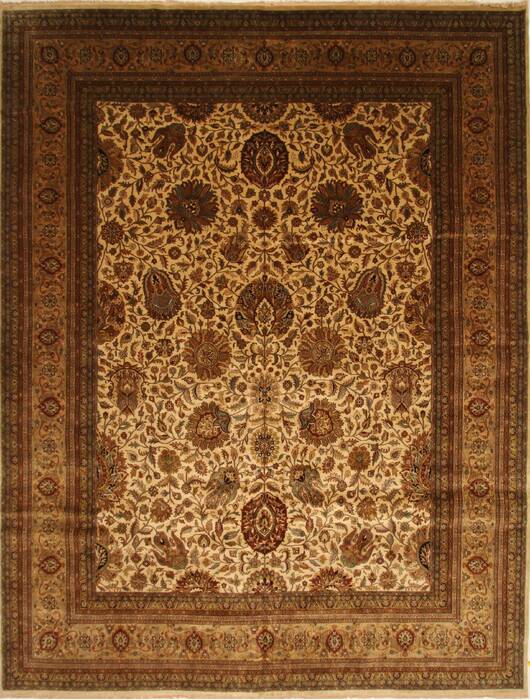 Kashan Beige Hand Knotted 1111 X 152  Area Rug 250-28545 Image 0