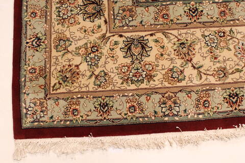 Tabriz Beige Hand Knotted 120 X 150  Area Rug 250-28552 Image 1