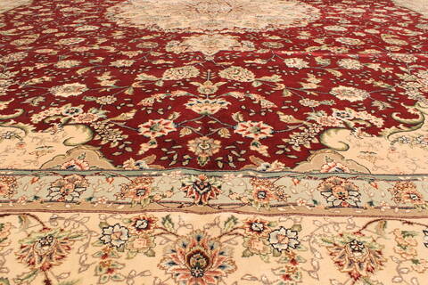 Tabriz Beige Hand Knotted 120 X 150  Area Rug 250-28552 Image 4