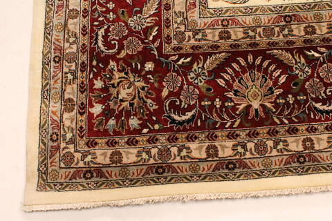 Tabriz Beige Hand Knotted 119 X 150  Area Rug 250-28566 Image 11