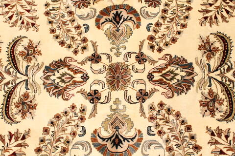 Tabriz Beige Hand Knotted 119 X 150  Area Rug 250-28566 Image 1