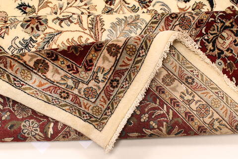Tabriz Beige Hand Knotted 119 X 150  Area Rug 250-28566 Image 5