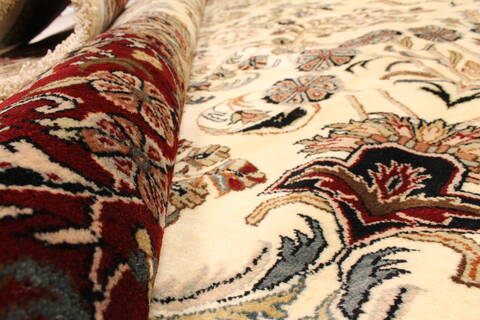 Tabriz Beige Hand Knotted 119 X 150  Area Rug 250-28566 Image 6