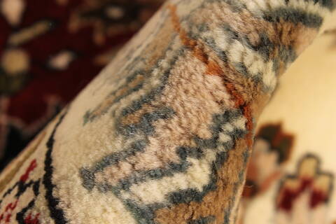 Tabriz Beige Hand Knotted 119 X 150  Area Rug 250-28566 Image 7