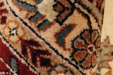 Tabriz Beige Hand Knotted 119 X 150  Area Rug 250-28566 Image 8