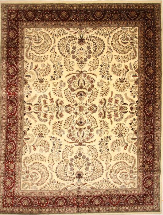 Tabriz Beige Hand Knotted 119 X 150  Area Rug 250-28566 Image 0