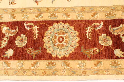 Ziegler Beige Hand Knotted 120 X 157  Area Rug 250-28574 Image 3