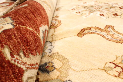 Ziegler Beige Hand Knotted 120 X 157  Area Rug 250-28574 Image 7