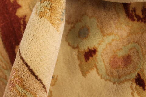 Chobi Beige Hand Knotted 123 X 149  Area Rug 250-28592 Image 10
