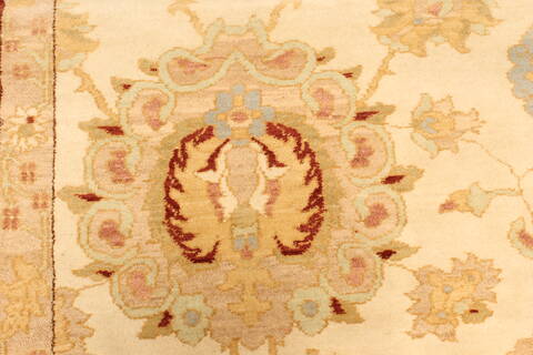 Chobi Beige Hand Knotted 123 X 149  Area Rug 250-28592 Image 12