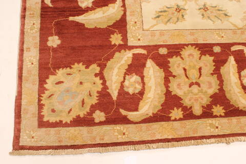 Chobi Beige Hand Knotted 123 X 149  Area Rug 250-28592 Image 1