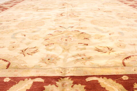 Chobi Beige Hand Knotted 123 X 149  Area Rug 250-28592 Image 4