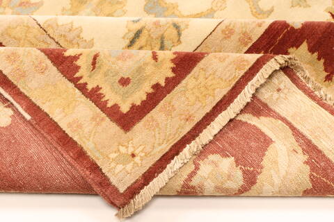 Chobi Beige Hand Knotted 123 X 149  Area Rug 250-28592 Image 6