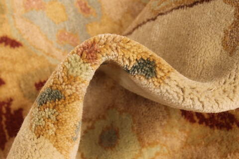 Chobi Beige Hand Knotted 123 X 149  Area Rug 250-28592 Image 8