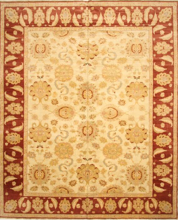 Chobi Beige Hand Knotted 123 X 149  Area Rug 250-28592 Image 0