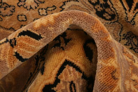 Tabriz Brown Hand Knotted 69 X 99  Area Rug 100-28595 Image 1