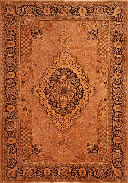 Tabriz Brown Hand Knotted 69 X 99  Area Rug 100-28595 Image 0