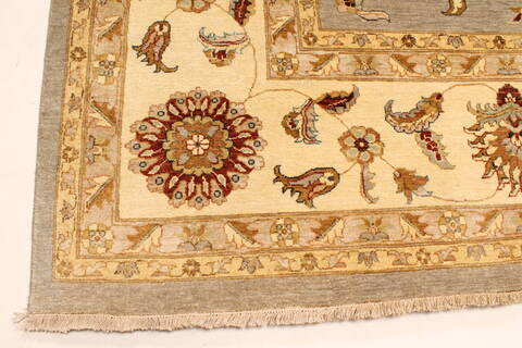 Ziegler Beige Hand Knotted 121 X 154  Area Rug 250-28596 Image 1