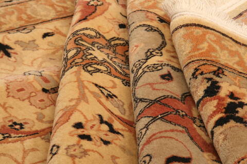 Tabriz Beige Hand Knotted 68 X 93  Area Rug 100-28601 Image 2