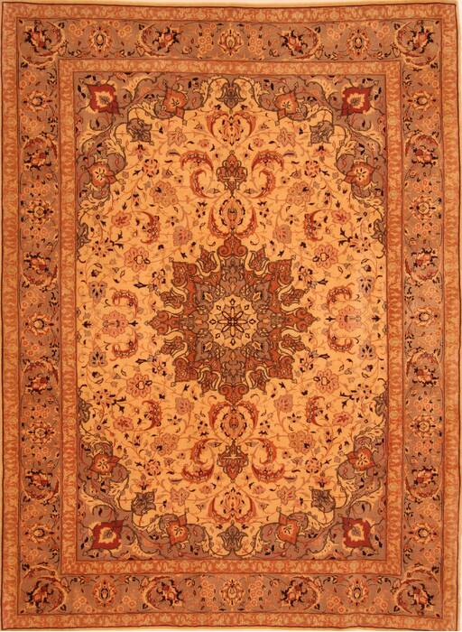 Tabriz Beige Hand Knotted 68 X 93  Area Rug 100-28601 Image 0