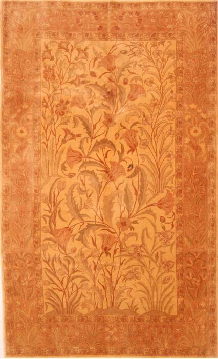 Tabriz Beige Hand Knotted 55 X 811  Area Rug 100-28605 Image 0