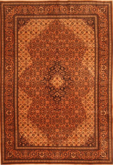 Tabriz Orange Hand Knotted 67 X 96  Area Rug 100-28615 Image 0
