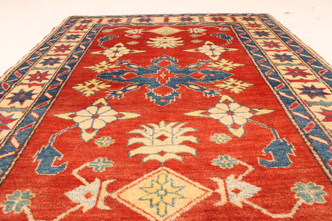 Kazak Orange Hand Knotted 39 X 59  Area Rug 250-28624 Image 4