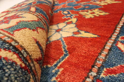 Kazak Orange Hand Knotted 39 X 59  Area Rug 250-28624 Image 7