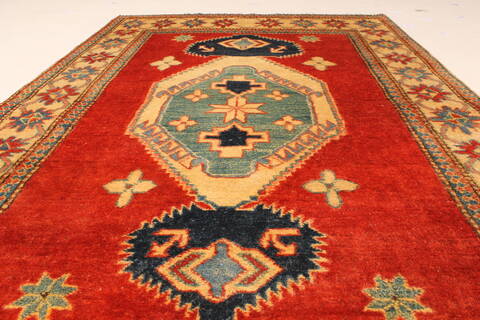 Kazak Orange Hand Knotted 310 X 56  Area Rug 250-28647 Image 4