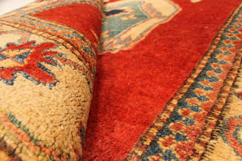 Kazak Orange Hand Knotted 310 X 56  Area Rug 250-28647 Image 7