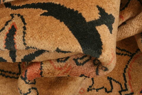 Mahal Beige Hand Knotted 80 X 1110  Area Rug 100-28718 Image 1
