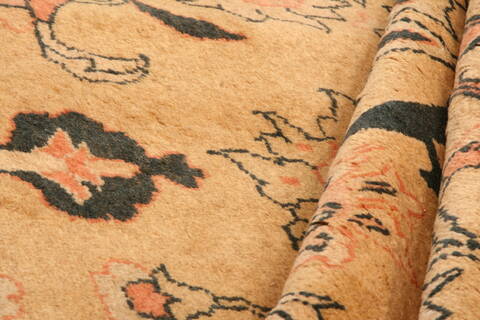 Mahal Beige Hand Knotted 80 X 1110  Area Rug 100-28718 Image 2