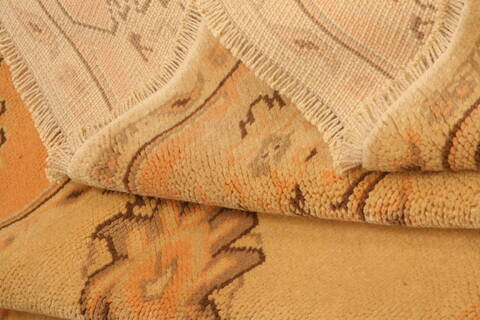 Oushak Beige Hand Knotted 85 X 103  Area Rug 100-28727 Image 3