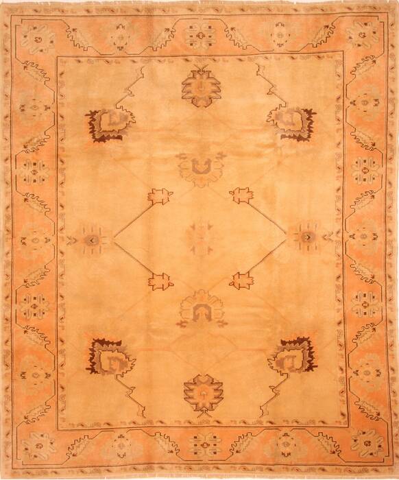Oushak Beige Hand Knotted 85 X 103  Area Rug 100-28727 Image 0