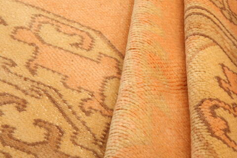 Oushak Yellow Hand Knotted 81 X 910  Area Rug 100-28730 Image 2