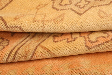 Oushak Yellow Hand Knotted 81 X 910  Area Rug 100-28730 Image 3