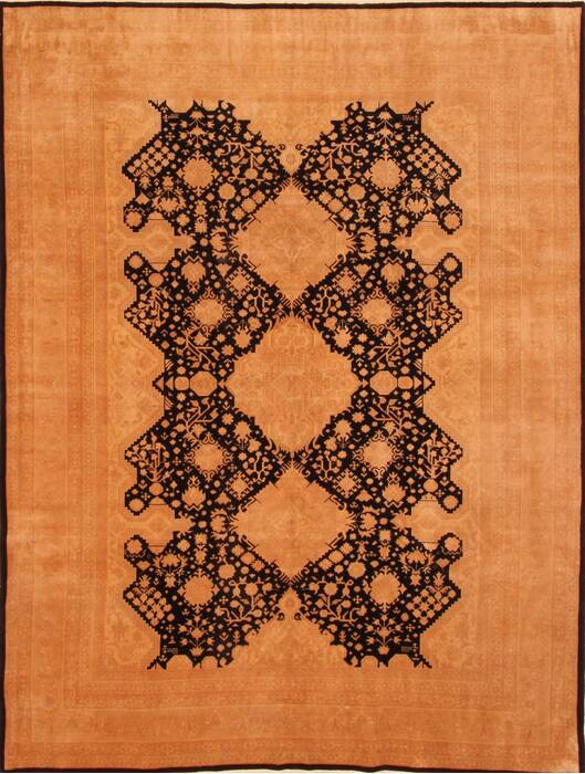 Tabriz Orange Hand Knotted 711 X 106  Area Rug 100-28737 Image 0