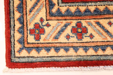 Kazak Red Runner Hand Knotted 28 X 184  Area Rug 250-28738 Image 1