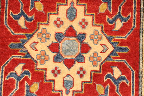 Kazak Red Runner Hand Knotted 28 X 184  Area Rug 250-28738 Image 3